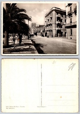 Vintage 1939 Taranto Lungomare Costanzo Ciano Italy RPPC Postcard