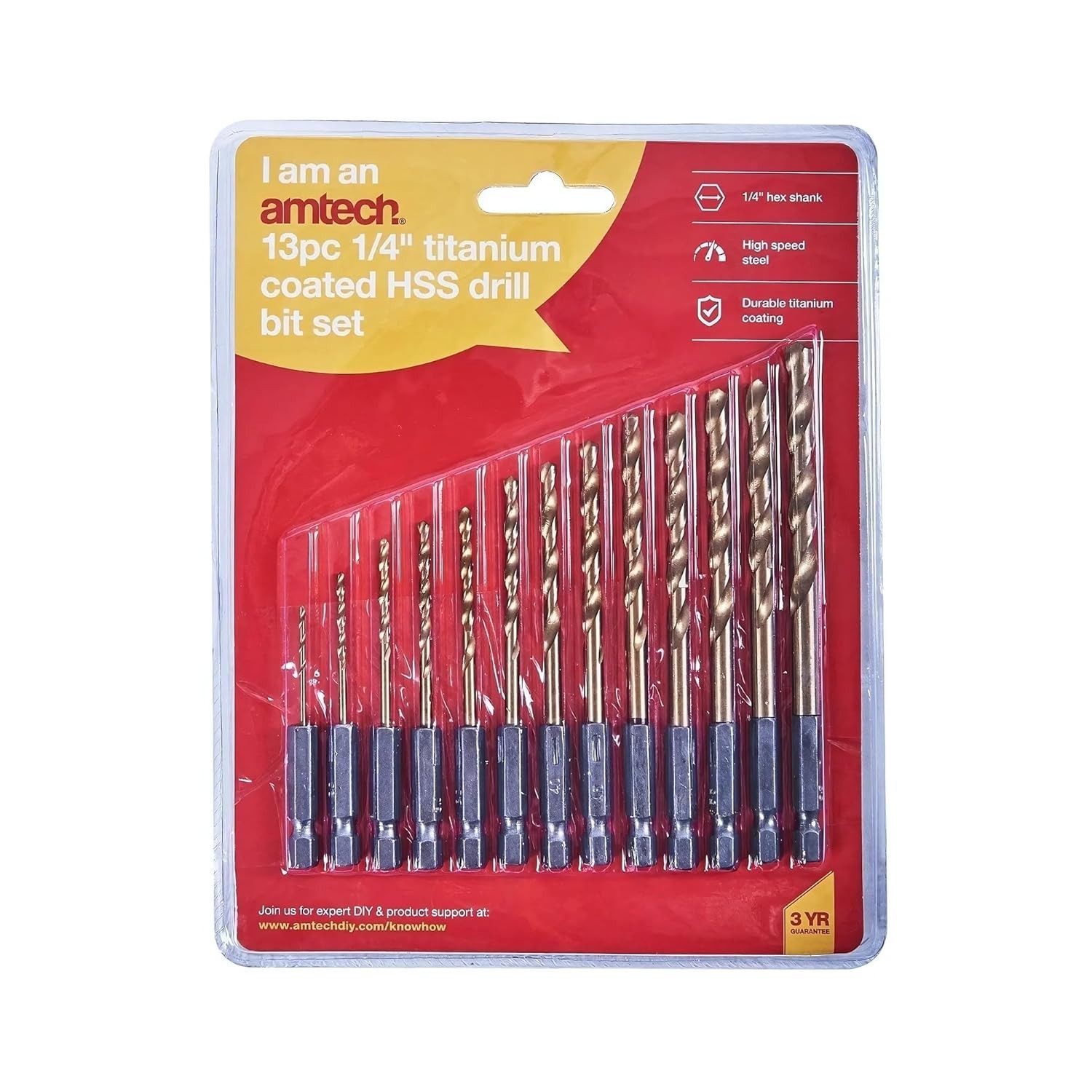 Lotus 13pc HSS Drill Bit Set 1.5–6.5mm Titanium Hex Shank Metal Wood