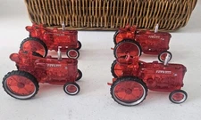 4pc Farmall  Mccormick Deering M Red Farm Tractor Christmas Light Covers #0230
