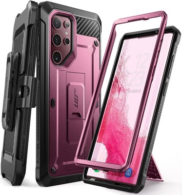 SUPCASE Unicorn Beetle Pro Series Case for Samsung Galaxy S22 Ultra 5g Wine 