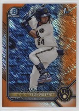 2022 Bowman Chrome Prospects Orange Shimmer Refractor 12/25 Felix Valerio 1cx3