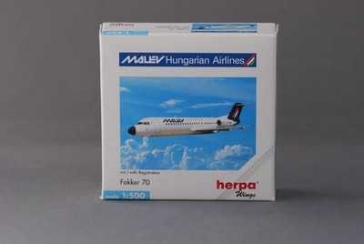 Malev Hungarian Airlines Fokker 70, Herpa Wings 509275, 1:500, HA-LMA