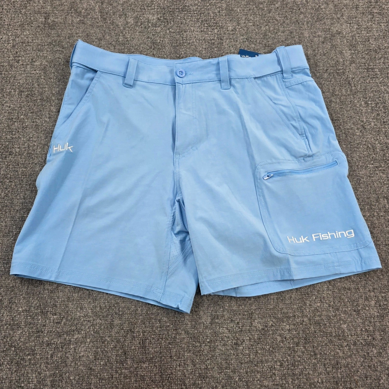 Men's Extra Large Huk Performance Fishing Shorts Above the Knee 7 Inseam Blue