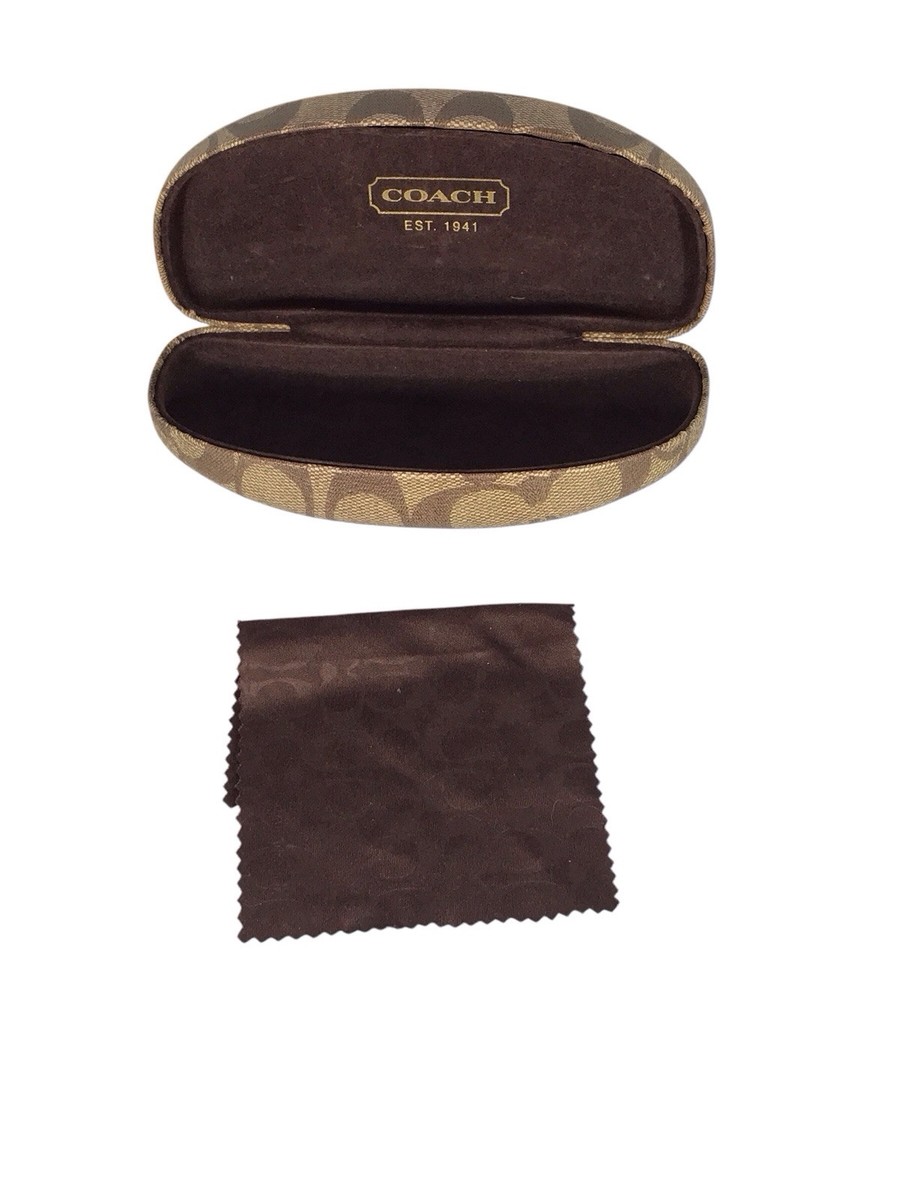 Coach Brown Hardshell/ Tortoiseshell Eyeglass Case Coach Sunglasses HC8024 L900 Delphine Dark | Mercari main image 3