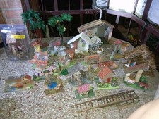 Lotto Presepe Vintage Capanne Casette Ponte Pozzo Mulino