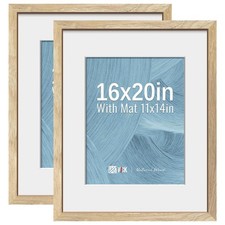 VCK 16x20 Picture Frame 2 Pack - Natural Wood Grain, High-End Wood Poster Fra...