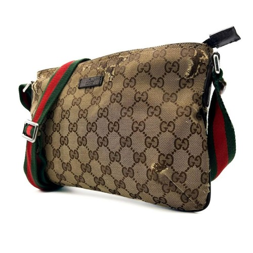Gucci GG Canvas Sherry Line Crossbody Shoulder Bag 189749 Brown From JP Authen - Picture 18 of 20