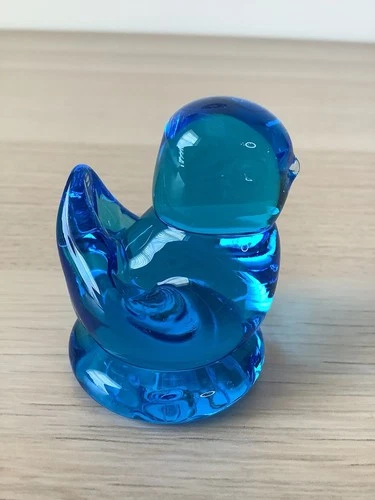 Vtg 1997 Signed Leo Ward/Cinderella Bluebird of Happiness Glass Bird Figurine