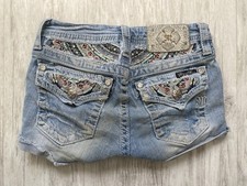 Miss Me Child Shorts Size 12 Bling Embroidered Pink And Mint