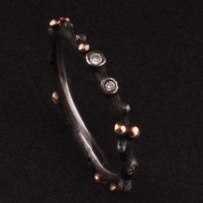 Ole Lynggaard Sterling Ring m. Gold / Diamanten. Wald. A2691-301. Charlotte L.