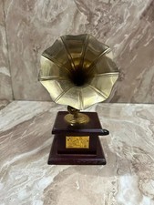 Desk Top Dummy Gramophone Player Phonograph Brass Horn HMV Vintage Antique Gift