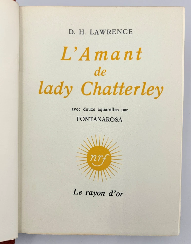 D.H. LAWRENCE AMANT LADY CHATTERLEY ILL. FONTANAROSA EX. NUM. RELIURE PLEIN CUIR - Photo 2/4