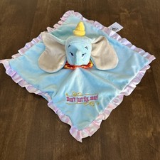 Disney Dumbo Don't Just Fly Soar Lovey Security Blanket Satin Edge Ruffle Baby