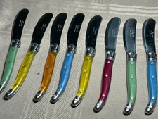 Set of 8 Laguiole Inox France Mini Multi-Color Cheese Knives