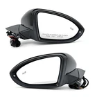 x2PCS SET Side Mirror For VW GOLF GTI GTD R Heated W/Blind Spot 15-20 L+R BLACK