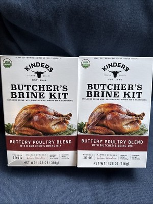 2 Box Kinders Butcher Brine Kits Gluten-Free Organic Poultry Blend Turkey 09/27