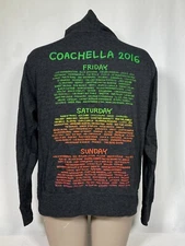 Coachella Festival 2016 Merch Lineup Full Zip Hoodie Women's MEDIUM