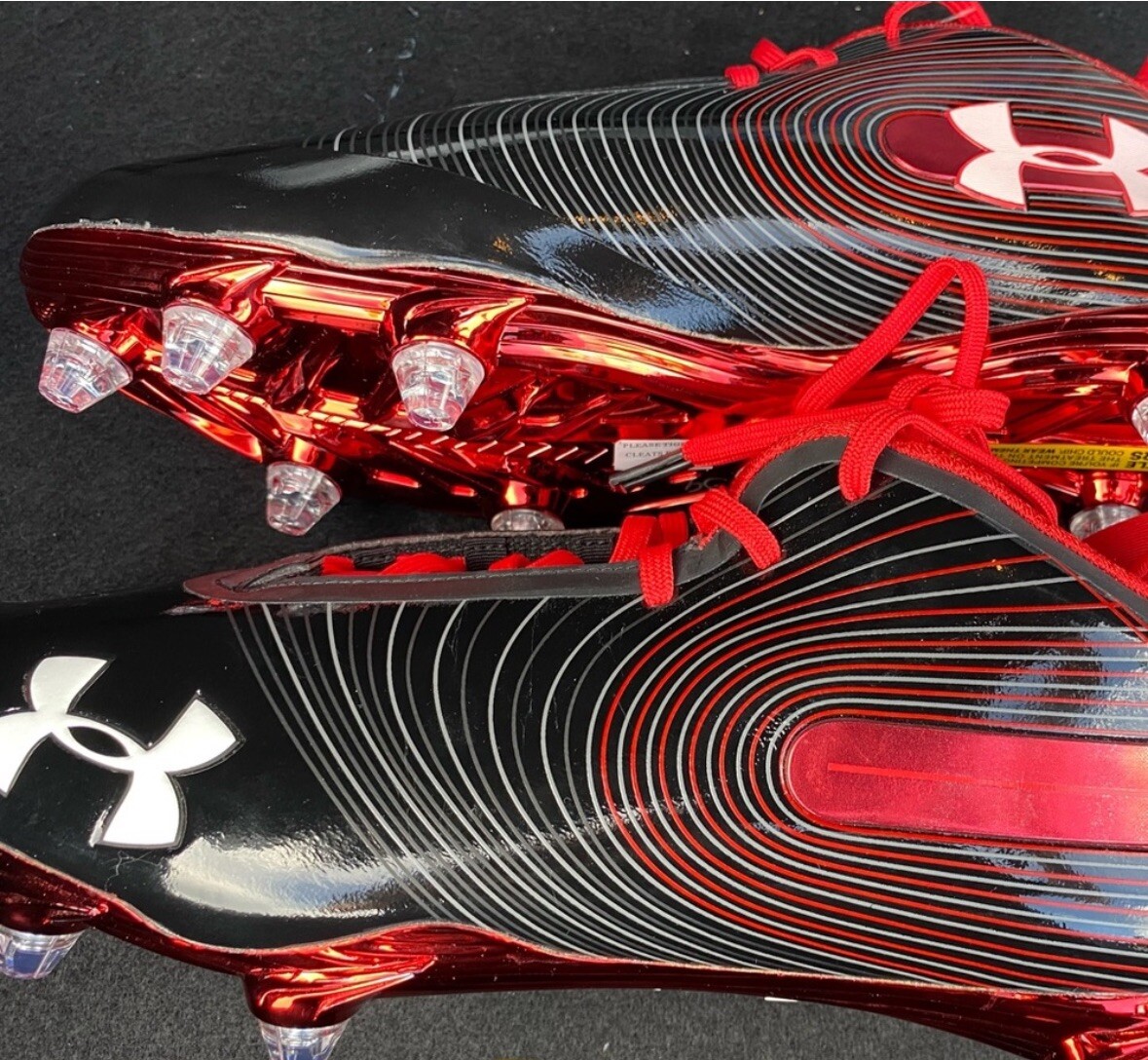 Under Armour Cleats Metallic Red Battle Scars Football Men\'s Sz‎ 13 New Under armour Red 13 US Football Shoes & Cleats for Men for  main image 2