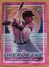 2021 Panini Chronicles Overdrive Pink Pulsar #11 Cristian Pache Braves RC