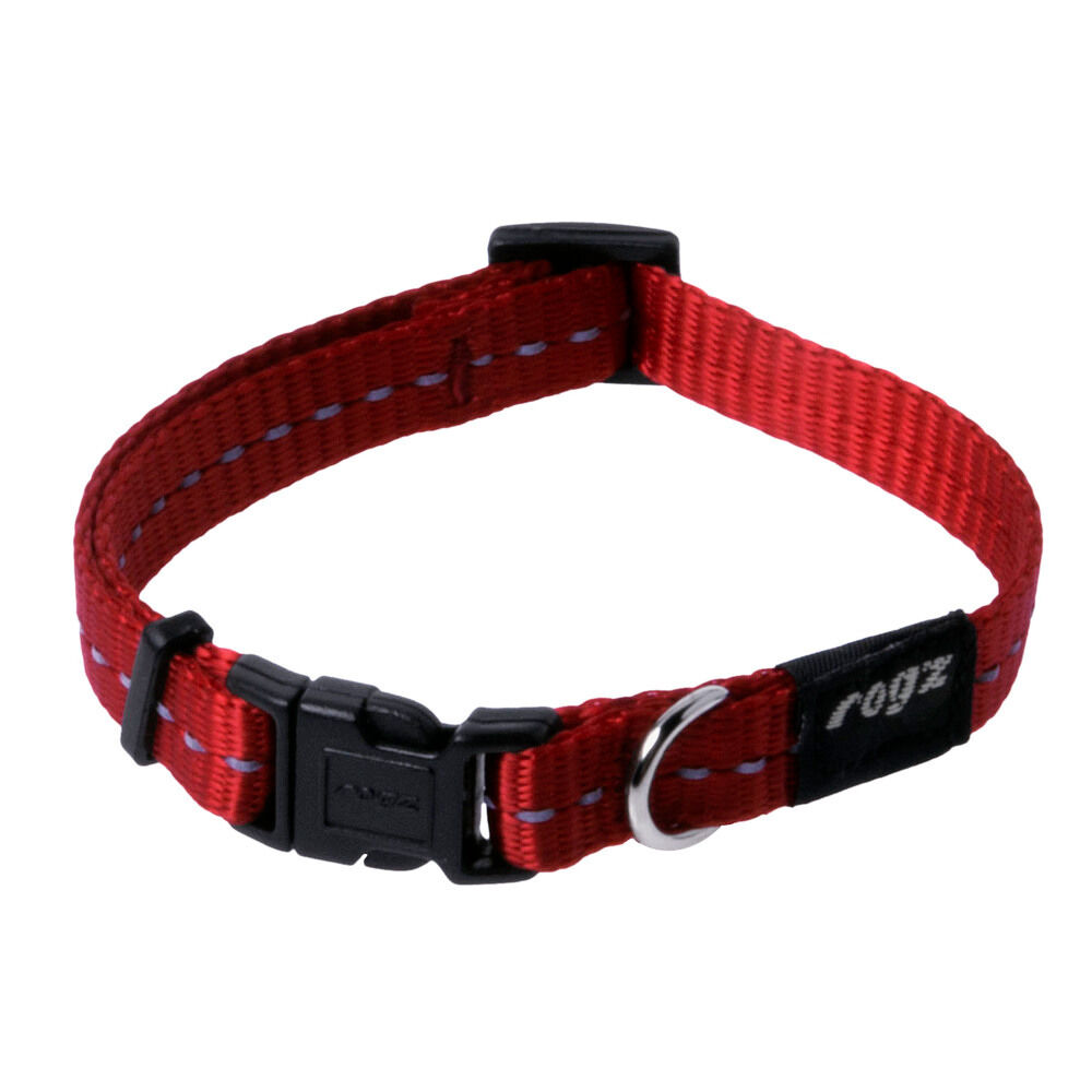 Rogz Dog Utility Side Release Collar - NiteLife Small 8in-12in neck - Red