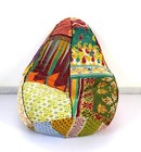 Handmade Vintage Cotton Kantha Floral Bohemian Bean Bag Stool Indian Chair
