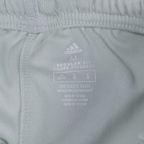 Girls Size M - Adidas Stripe Mesh Shorts Light Green - Picture 6 of 7