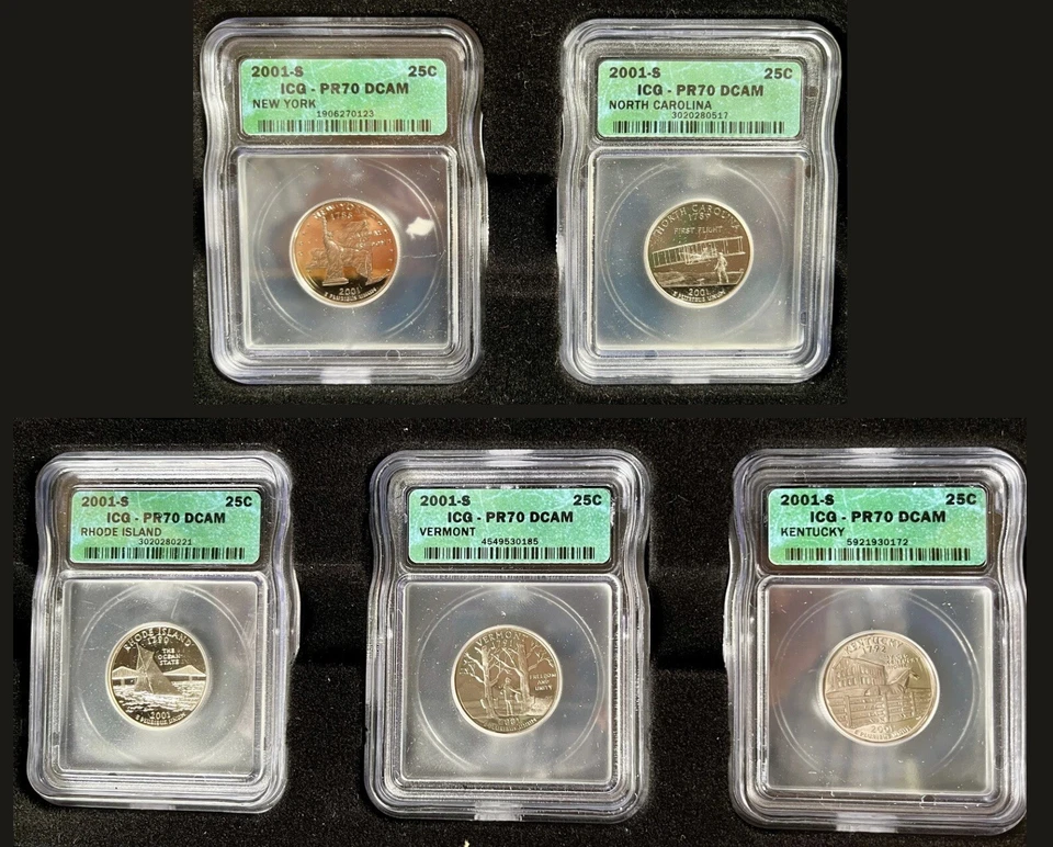 1999-2009 ICG PR70 Clad Proof State Quarters & Territories Complete 56 Coin Set! - Image 4 of 4