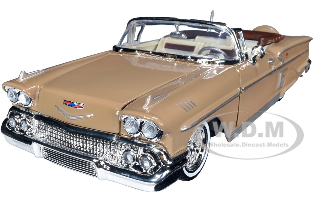 1958 Chevy Impala Convertible Lowrider Brown 1/24 Diecast Car by MotorMax 79025  
