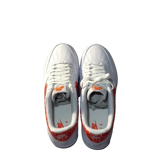 NIKE Mujer Fuerza Aérea 1 '07 ESS Blanco Rush Naranja DJ9942 102 - Talla 12 Nuevo - Imagen 7 de 7