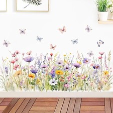 Flower Wall Decals Peel and Stick - Removable Floral Wall Stickers Murals, ...