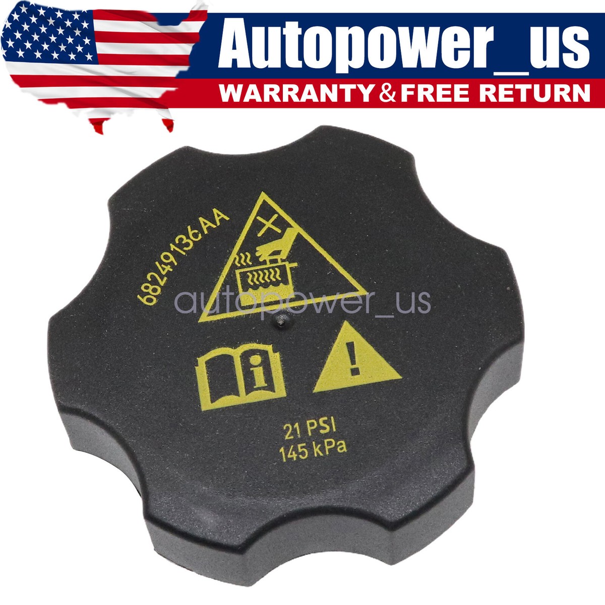 Mopar OEM Radiator Coolant Reservoir Cap - Fits Jeep, Chrysler, Dodge Models 1998-2014