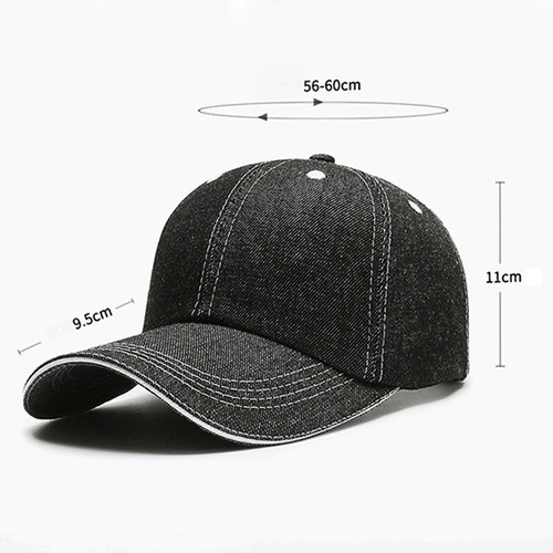 Unisex Solid Color Men Baseball Cap Adjustable Strapback Hat Denim Baseball Cap - Picture 4 of 20