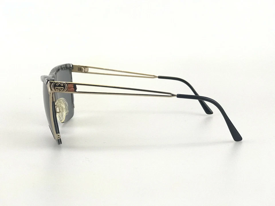 Gafas de sol Gucci vintage mod. GG 2325/s 55n Plata Negro Tapa Plana Cuadrada Nuevo de Lote Antiguo  Foto 3 de 4