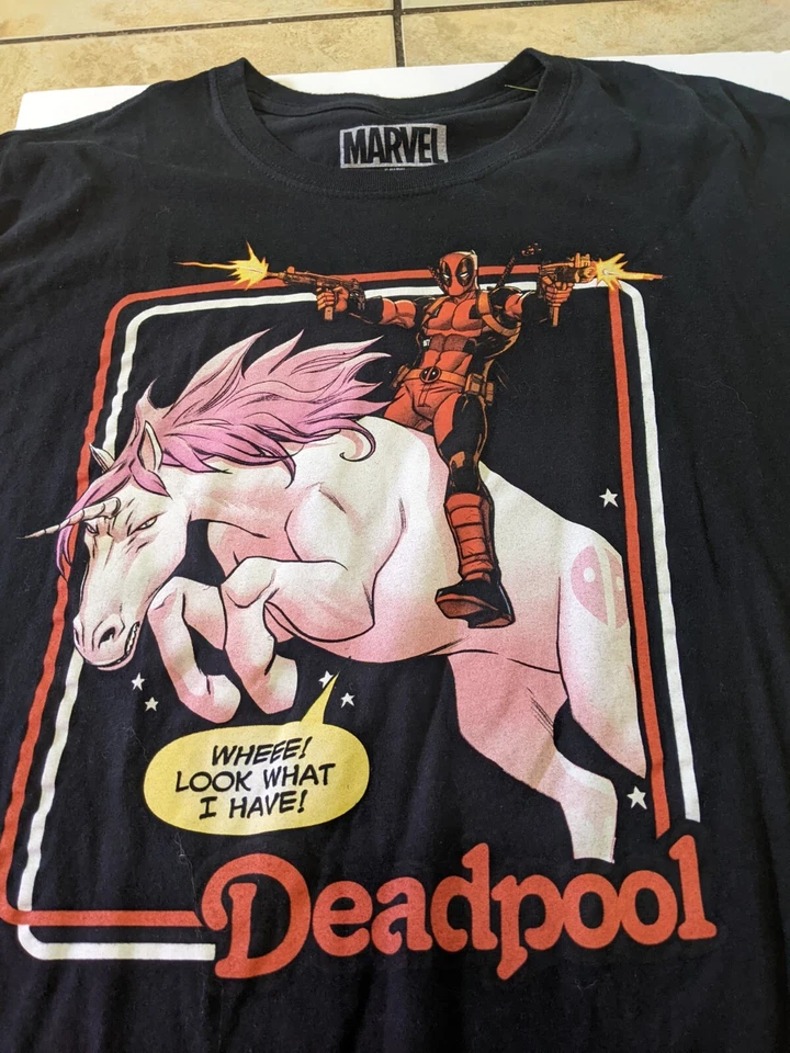  Cómic oficial Marvel Deadpool Unicorn 2xl 100 % algodón Foto 2 de 4