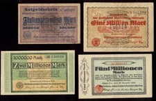 [12458] - 4 x LARGE EMERGENCY MONEY MECKLENBURG-SCHWERIN, FREE STATE, 1923, from 500 thousand B