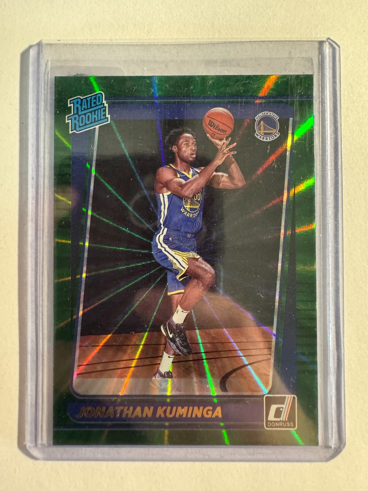 K215,454 - 2021-22 Donruss Holo Green Laser #240 Jonathan Kuminga RR