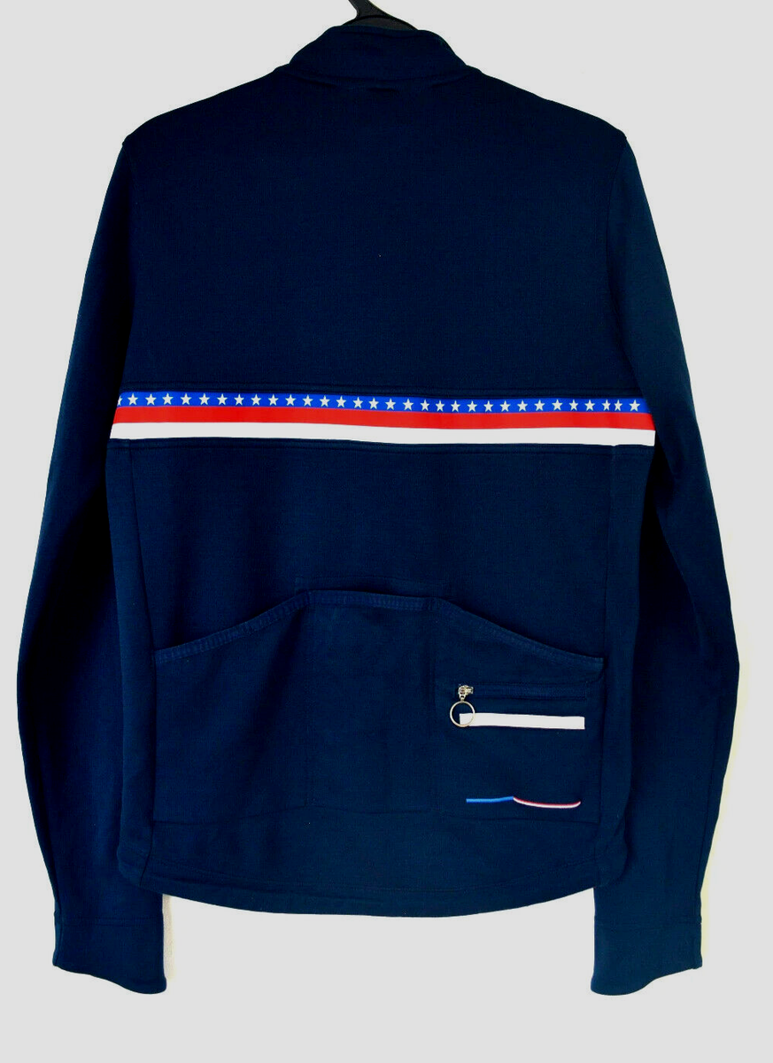 USED NAVY BLUE RAPHA CLASSIC LONG SLEEVE USA COUNTRY CYCLING