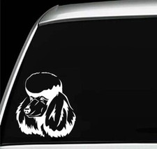 Standard Miniature Poodle Head Silhouette Car Bumper Laptop Vinyl Decal Sticker