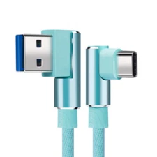 3/6/10Ft Type C Charger Cable 90 Degree USB C Charging Cord For Samsung S10 S9/8