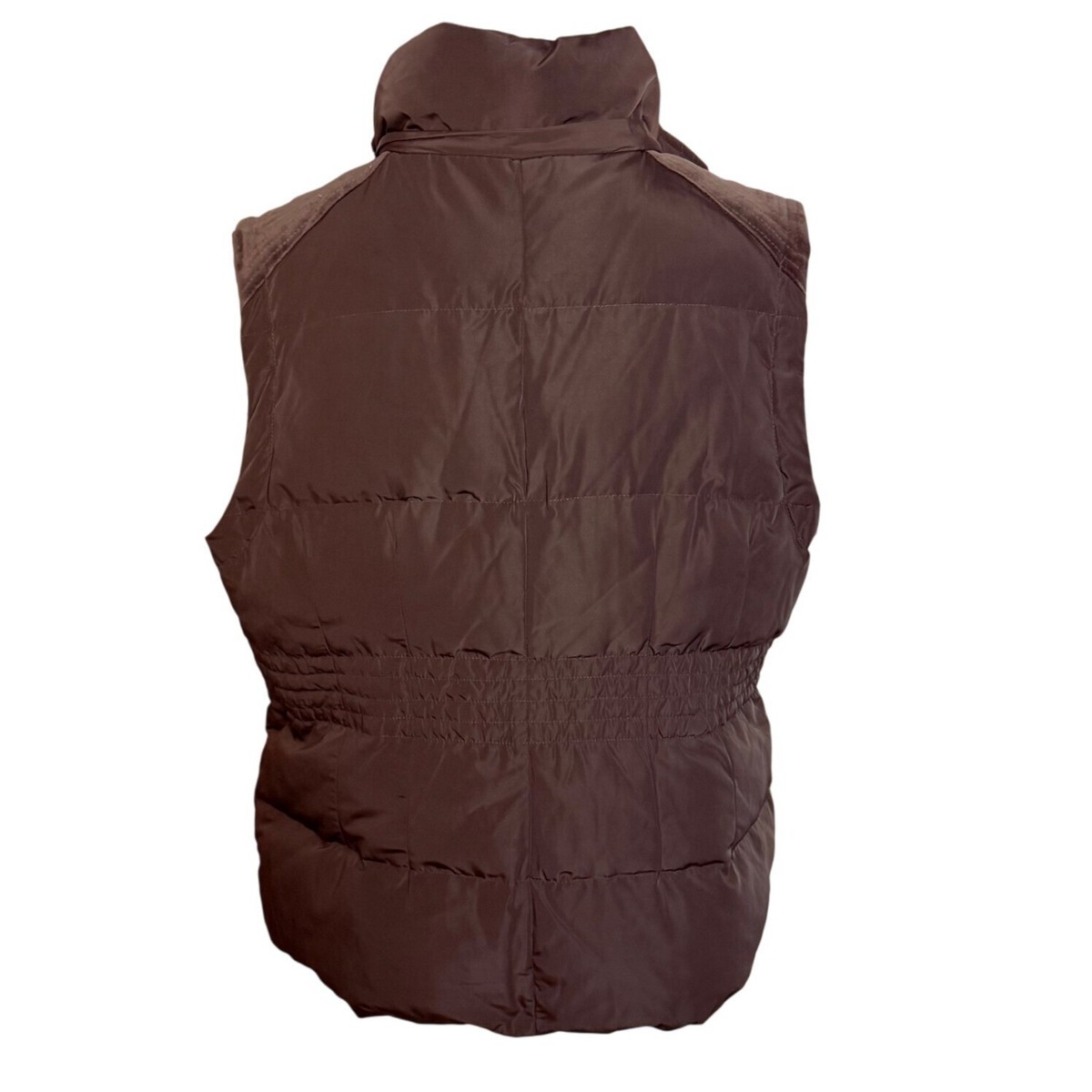 Ana Down Filled Puffer Vest Womens Size XL Brown Snap Zipper