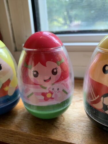 Lot 3 of 3 Hasbro Weeble Wobble Figures Toys ~2009, 2 female, 1 male