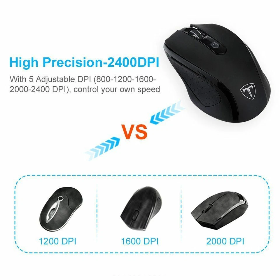 Wireless Optical mouse & usb receiver for Dell Toshiba Apple Chromebook Laptop - Image 3 of 4