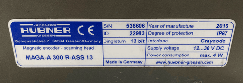 Hubner Bearingless Absolute Rotary Magnetic Encoder Scanning Head MAGA-A 300 - Picture 3 of 5