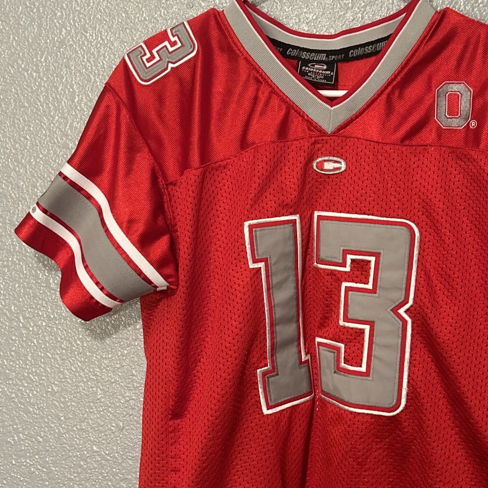 Ohio State Buckeyes Colosseum NCAA Football Red Sewn 13 Jersey Youth