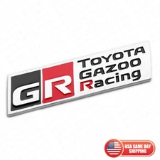 Fit GR Gazoo Racing Fender Trunk Nameplate Emblem Marker Badge Logo Sport Chrome