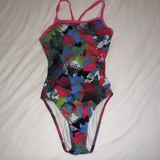 Jaked Swimsuit OnePiece Open Back Tecknocamou Green / Pink Contrast Straps SM
