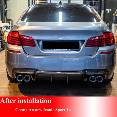 REAL CARBON Rear Bumper Diffuser Fit for BMW F10 528i 530i 550i M-Sport 2012-16 - Picture 4 of 14