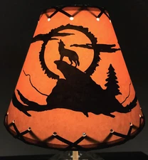 Coyote Wolf LAMP SHADE Clip-On Bulb Style Rustic Country Cottage Cabin 9 inch