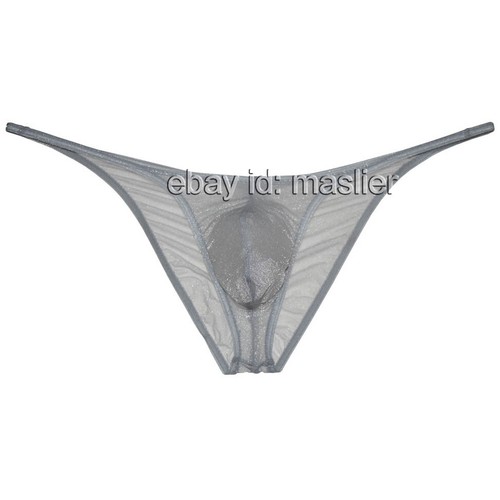 Herren Glas Garn Bikini String Slip Transparent Glitzern Frech Beutel Slip Unterwäsche - Bild 25 von 28