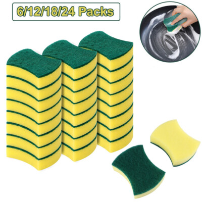 6 to 24 Packs Sponge Eraser Cleaning Pads Dish Washing Stains Removing Kitchen